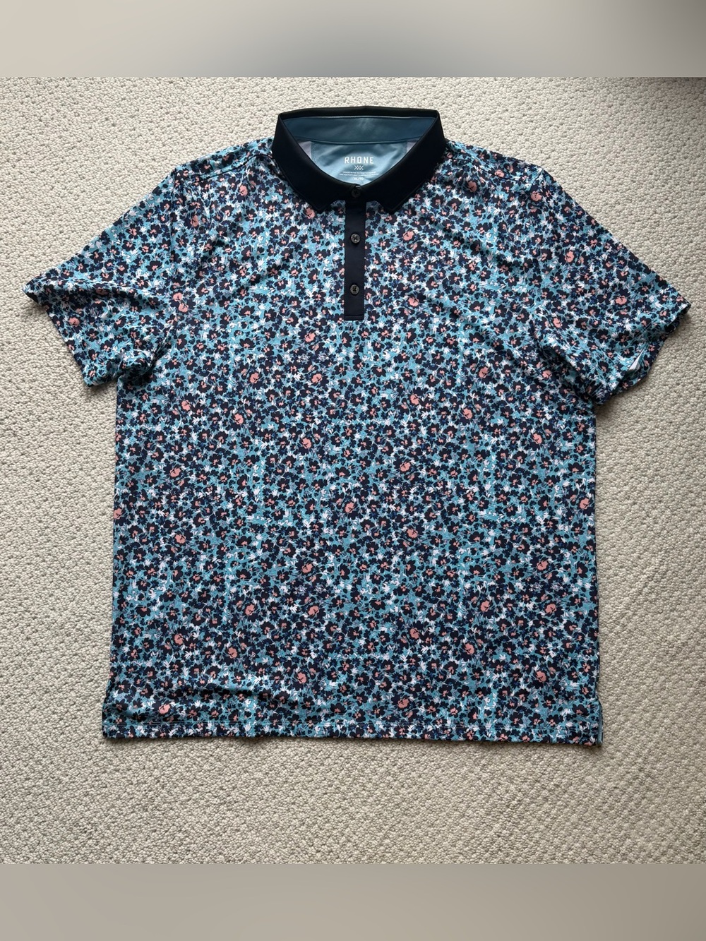 Men’s Rhone polo in Sea Jet Floral - XL